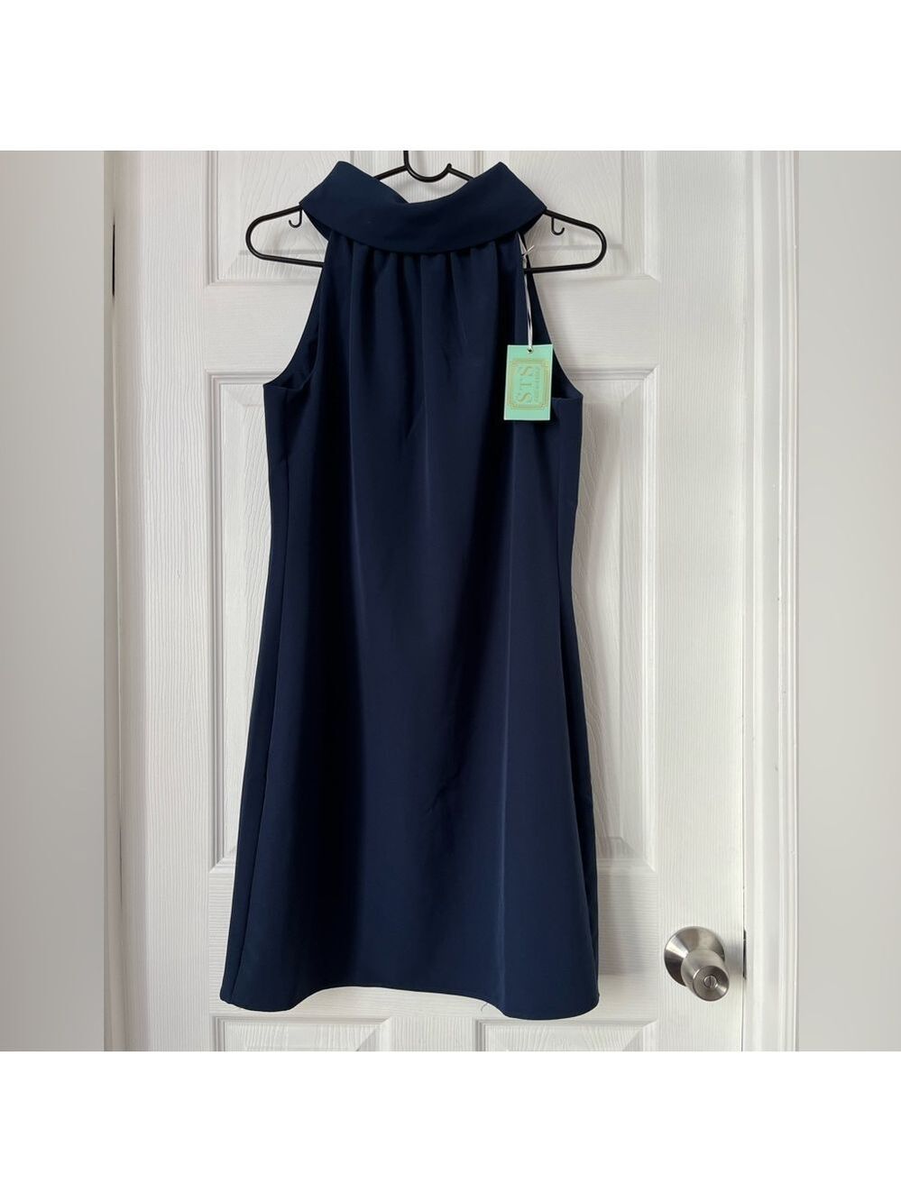 Sail To Sable Navy Cowl Neck Dress Small